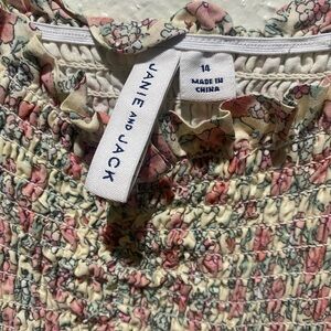 Janie and Jack Pink and Cream Smocked Dress